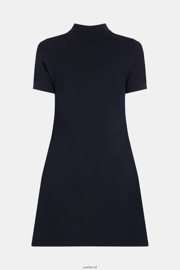 vestido polo clássico do Dolphin Tennis Club mulheres Esprit preto vestidos 82P6TP504