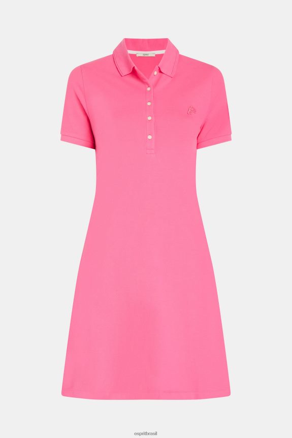 vestido polo clássico do Dolphin Tennis Club mulheres Esprit rosa vestidos 82P6TP508