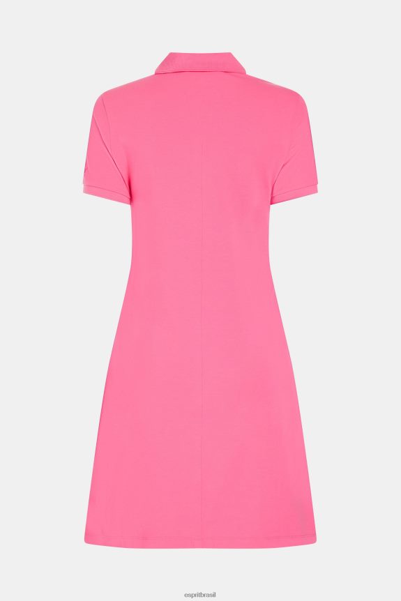 vestido polo clássico do Dolphin Tennis Club mulheres Esprit rosa vestidos 82P6TP508